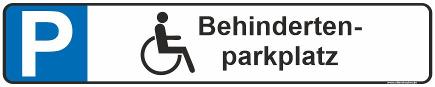 Behindertenparkplatz Schild